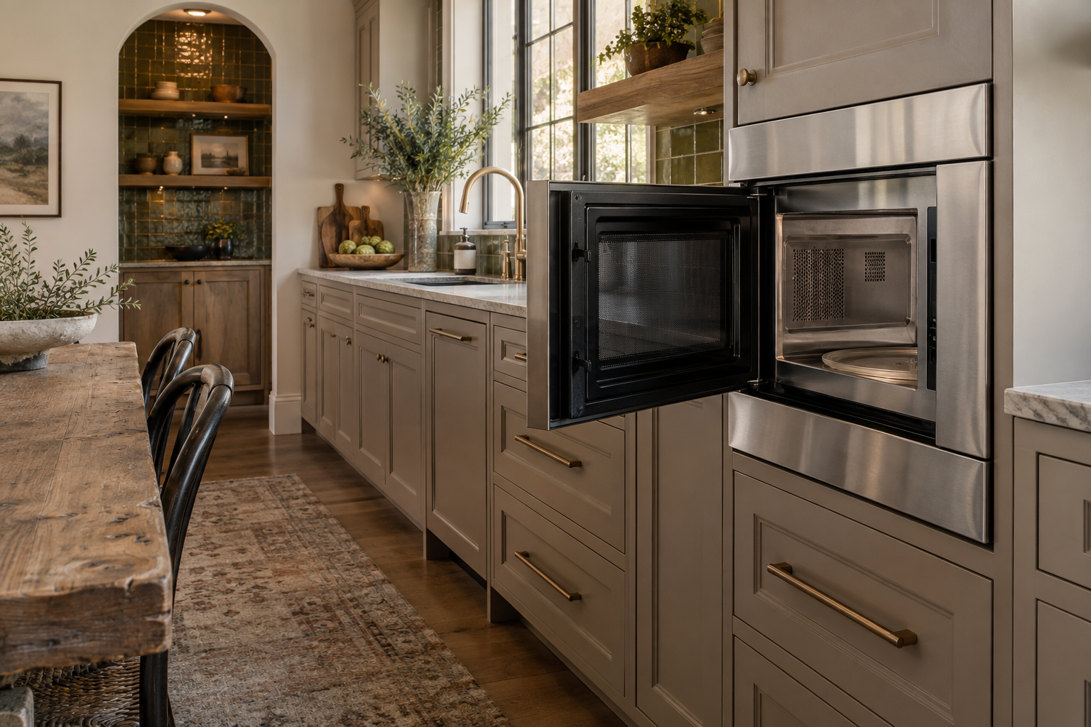 Illustrative Wolf microwave in a residential kitchen — AI image for Viking Repair Easton