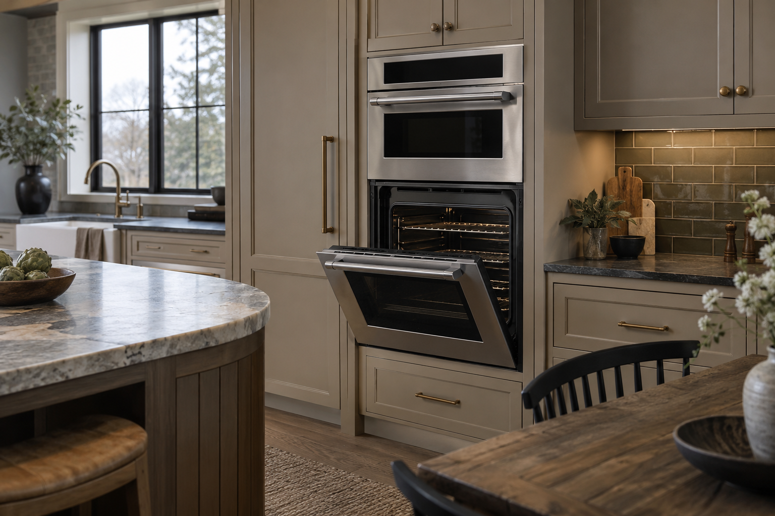 Illustrative Monogram oven in a residential kitchen — AI image for Viking Repair Easton